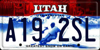 UT license plate A192SL