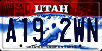 UT license plate A192WN