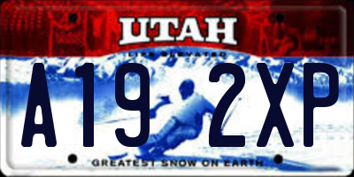 UT license plate A192XP