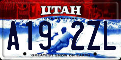 UT license plate A192ZL