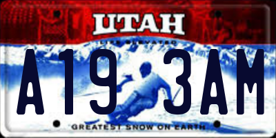 UT license plate A193AM