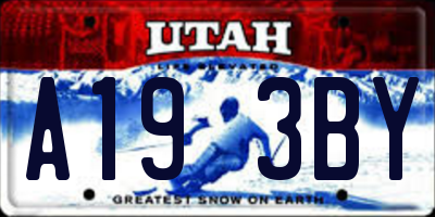UT license plate A193BY