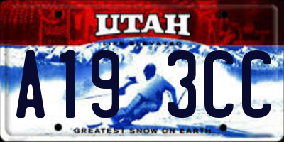 UT license plate A193CC