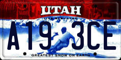 UT license plate A193CE