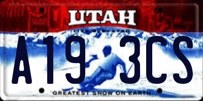 UT license plate A193CS