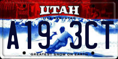 UT license plate A193CT
