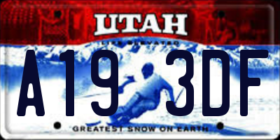 UT license plate A193DF