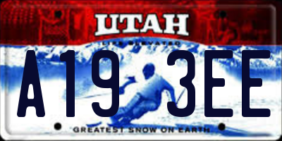 UT license plate A193EE