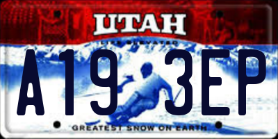 UT license plate A193EP