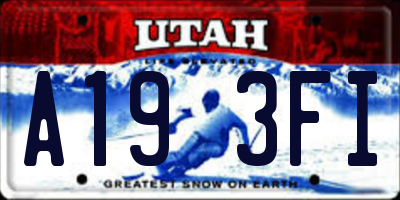 UT license plate A193FI