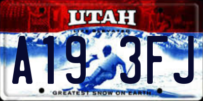 UT license plate A193FJ