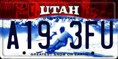 UT license plate A193FU