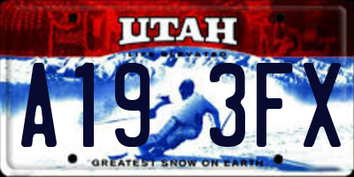 UT license plate A193FX