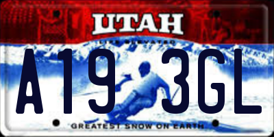 UT license plate A193GL
