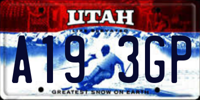 UT license plate A193GP