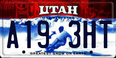 UT license plate A193HT