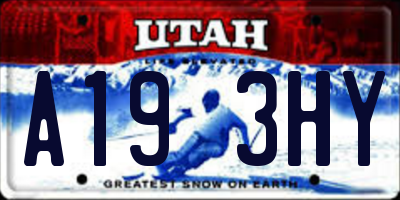 UT license plate A193HY