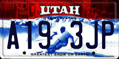 UT license plate A193JP