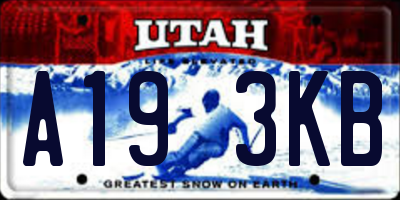 UT license plate A193KB