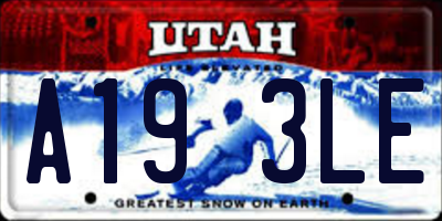 UT license plate A193LE