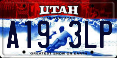 UT license plate A193LP
