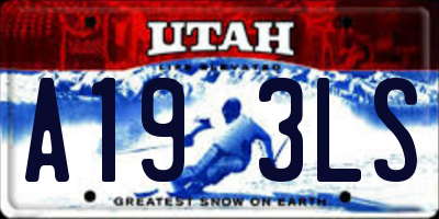 UT license plate A193LS