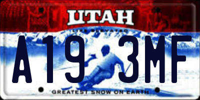 UT license plate A193MF