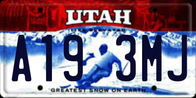 UT license plate A193MJ