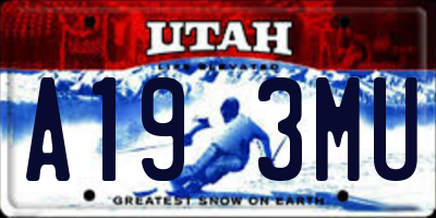 UT license plate A193MU