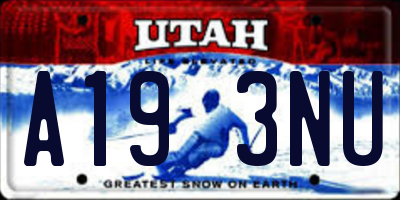UT license plate A193NU