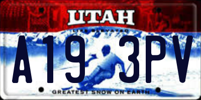 UT license plate A193PV