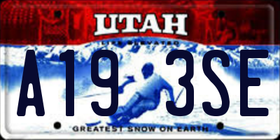 UT license plate A193SE