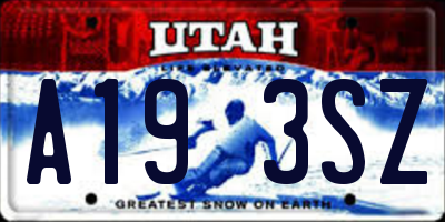 UT license plate A193SZ