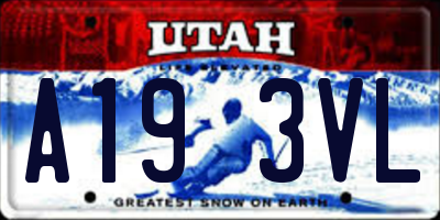 UT license plate A193VL