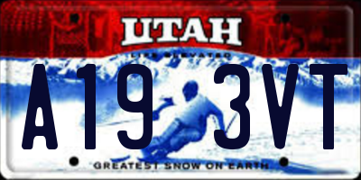 UT license plate A193VT