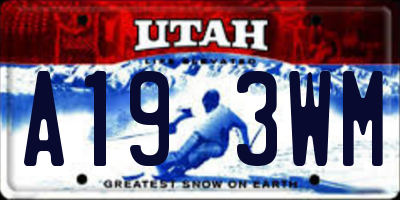 UT license plate A193WM