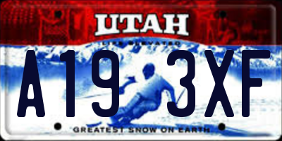 UT license plate A193XF