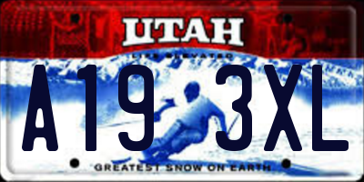 UT license plate A193XL