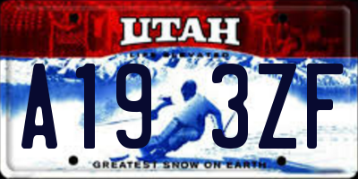 UT license plate A193ZF