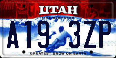 UT license plate A193ZP