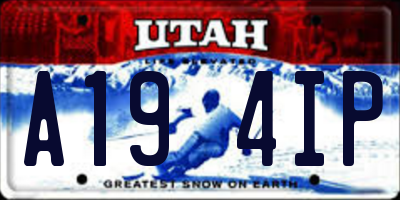 UT license plate A194IP