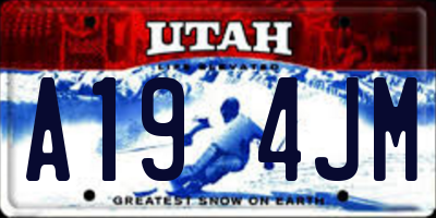 UT license plate A194JM