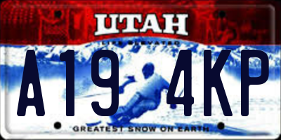UT license plate A194KP