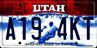UT license plate A194KT