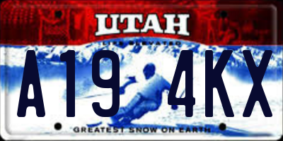 UT license plate A194KX