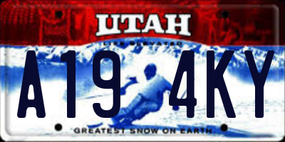 UT license plate A194KY