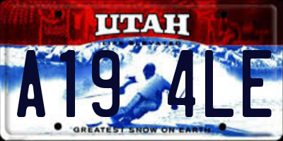 UT license plate A194LE