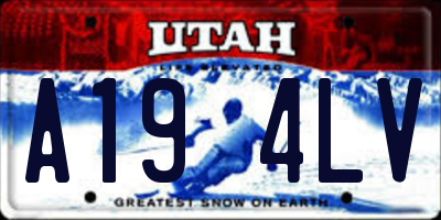 UT license plate A194LV