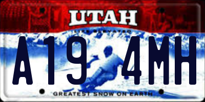 UT license plate A194MH