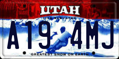UT license plate A194MJ